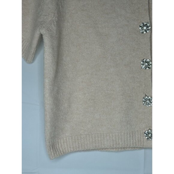 Short Sleeve Rhinestone Buttons Women’s Medium 12th young contenporary sweater - Picture 5 of 13